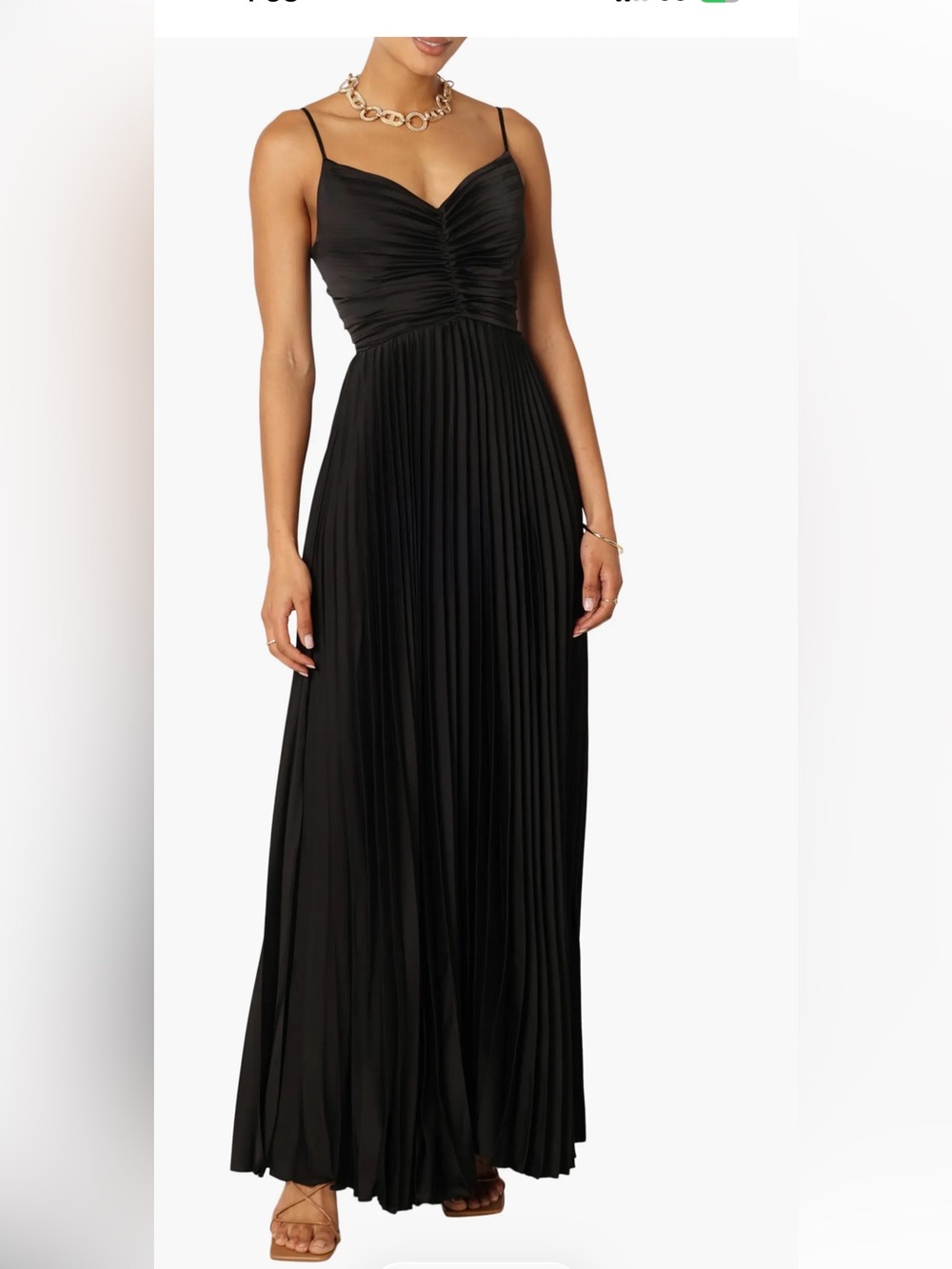 Petal & Pup Black Pleated Maxi Skirt